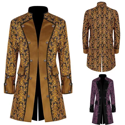 Buy Retro Steampunk Trench Coat Gothic Jacket Medieval Costume Men Carnival Coats • 22.55£