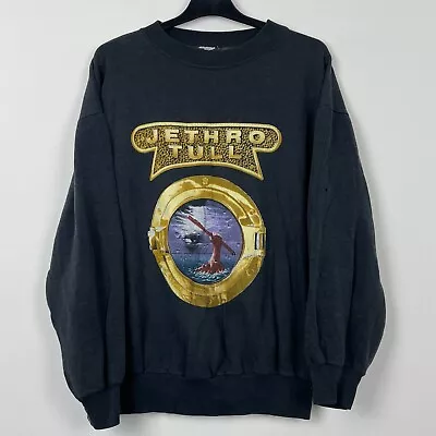Buy Vintage 1989 Jethro Tull Rock Island Rare Band 80s Tour Sweatshirt L 0425 • 5£