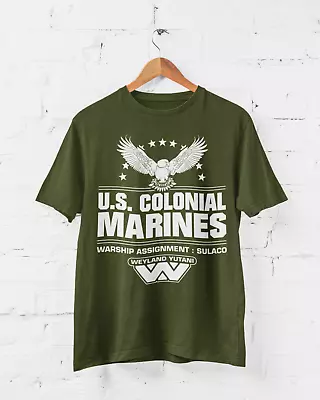 Buy U.S. Colonial Marines T Shirt Sci Fi Aliens Alien Retro Sulaco Movie Ripley • 9.77£