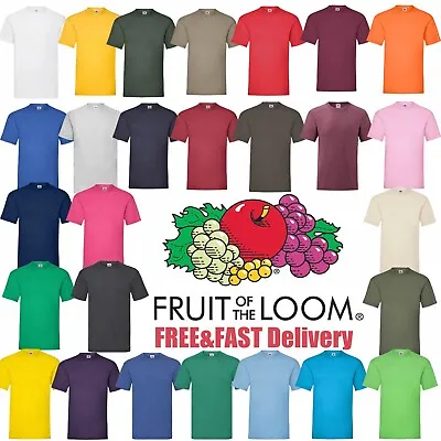 Buy Fruit Of The Loom T Shirts Short Sleeve Men/Women Plain 100% Cotton Top New Tee • 4.89£