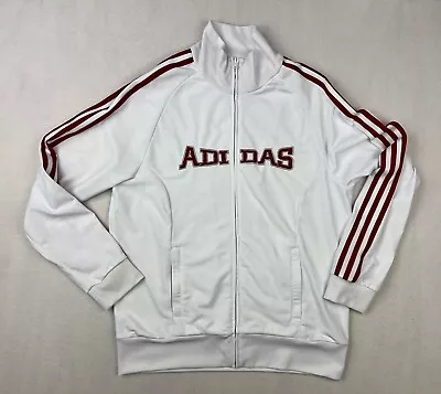 Buy Vintage Adidas Jacket Womens 14 White Red Spell Out Streetwear 90’s 00’s Y2K • 21.71£