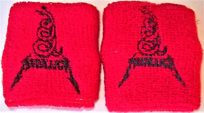 Buy Metallica Superb Road Crew Issue Only Towelling Red Wrist Bands World Tour 1991 • 15£