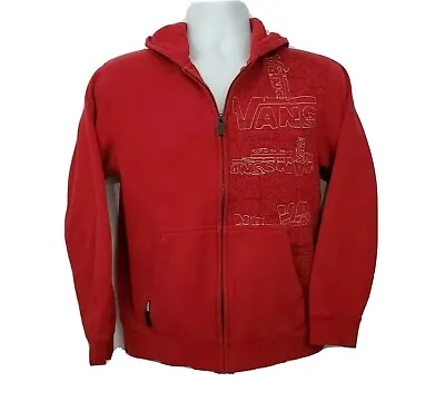 Buy VANS Full Zip Red Embroidered Hoodie Size M Womens • 17.78£