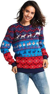 Buy Women`s Ugly Christmas Sweater Unisex Men‘s Funny Novelty Fairisle Pullover...  • 38£