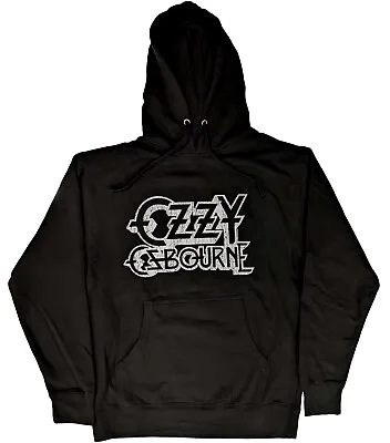 Buy Ozzy Osbourne Vintage Logo Black Pull Over Hoodie NEW OFFICIAL • 30.39£