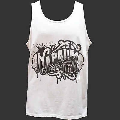 Buy Napalm Death Hardcore Punk Rock Metal T-SHIRT Vest Top Unisex White S-2XL • 13.99£