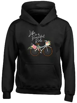 Buy Life Is A Beauitful Ride Floral Vintage Bike Kid Hooded Top Hoodie Boy Girl Gift • 13.99£