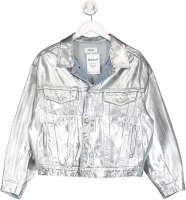 Buy AGOLDE Charli Metallic Oversized Denim Jacket UK S • 123.75£