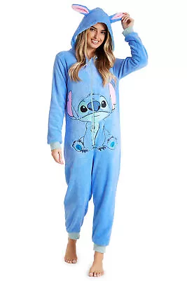 Buy Disney Lilo And Stitch All In One Pyjamas, Warm Fleece Sleepwear For Women • 26.49£