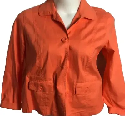 Buy Chicos Vanity Size 2 Orange Button Jacket 4436 • 15.20£