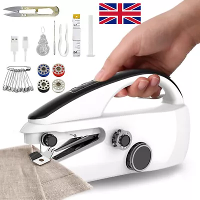 Buy Mini Portable Electric Handheld Cordless Sewing Machine Hand Stitch Home Clothes • 14.99£