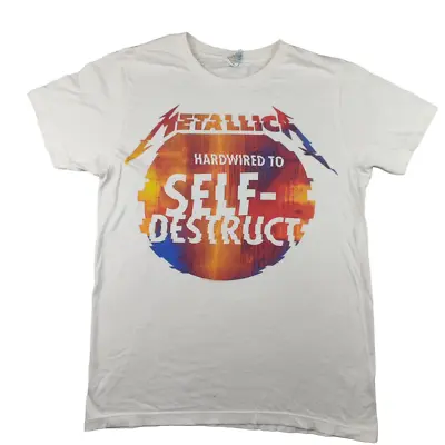 Buy Pacific Metallica Hardwired To Self-Destruct T Shirt Size M White Band Tee • 21.99£
