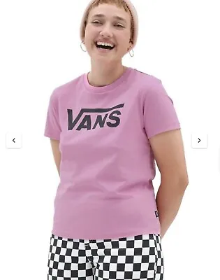 Buy VANS Classic Flying V Logo T-shirt Rare Orchard Pink Size XL BNWT • 14.99£