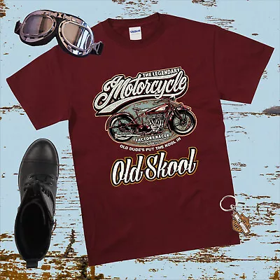 Buy Classic Motorcycle T Shirt Vintage Biker Chopper Bobber Cafe Racer Oldskool • 17.49£