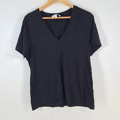 Buy Witchery 2022 Womens T Shirt Size M Black Short Sleeve Vneck Cotton 075748 • 15.46£