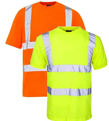 Buy High Viz Vis Visibility T Shirt Shirts Safety Work Wear  S To 5XL • 9.99£