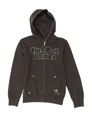 Buy HARD ROCK CAFE Womens Graphic Zip Hoodie Sweater UK 10 Small Grey Cotton BC16 • 28.24£