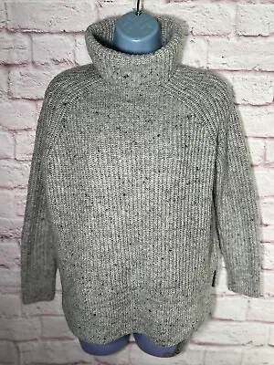 Buy Madewell Mercer Donegal Turtleneck Cowl Ribbed Chunky Sweater XS Wool Blend Gray • 24.28£