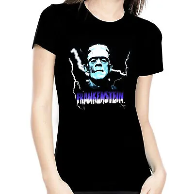 Buy UNIVERSAL Blue Frankenstein Boris Karloff Women's T-Shirt S NEW • 20.26£