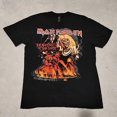 Buy Iron Maiden T Shirt Mens L Black Number Of The Beast Album Rock Skull Music Band • 25.90£