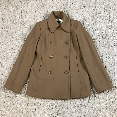 Buy J Crew Pea Coat Jacket Thinsulate Wool Beige Womens Size M Double Breasted READ • 35.83£