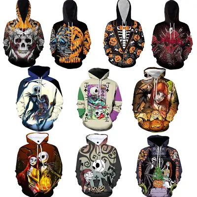 Buy Halloween Nightmare Before Christmas 3D Hoodies Skull Sweatshirts Jacket Coats • 13.20£
