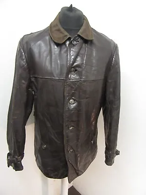 Buy Vintage 50's Military Leather Aviator Jacket Size L, Ace Patina • 79£