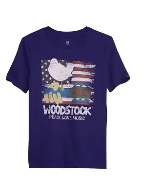 Buy New Woodstock Peace Love Music Gap Kids Medium (8) Hendrix Baez Joplin CCR Tee • 14.59£
