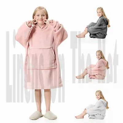 Buy Kids Childrens Oversized SuperSoft Sherpa Hoodie Blanket  Hooded Sweatshirt  • 9.99£