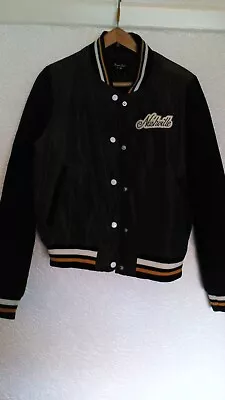 Buy Ladies Green And Black  Cropped Baseball Style Jacket Size 12.  Brave Soul  • 14£