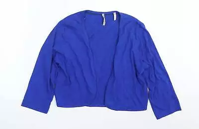 Buy Anthology Womens Blue 100% Cotton Wrap T-Shirt Size 14 V-Neck • 3.50£