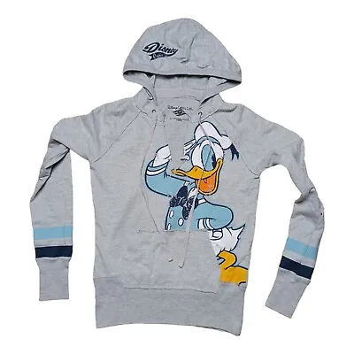 Buy Walt Disney Cruise Line Donald Duck Hoodie Sweater Front Pocket Size XS Gray • 10.69£