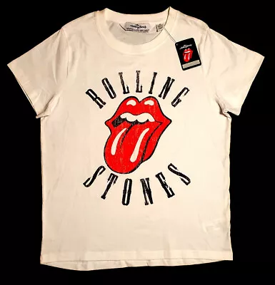 Buy The Rolling Stones T-shirt White Cotton Short Sleeve Bnwt Primark Licensed • 18.95£