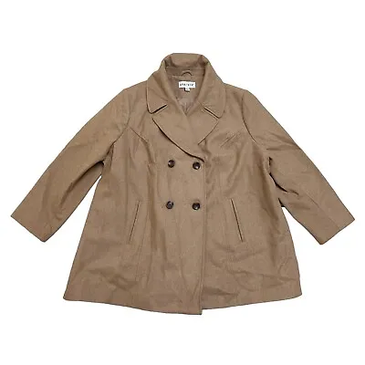 Buy Ava & Viv Pea Size 4X Coat Camel Swingback Winter Jacket Warm Wool Blend Career • 33.24£