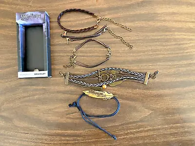 Buy Harry Potter Jewelry Deathly Hallows Bioworld Lot 5 Bracelets Triple Band Metal • 4.82£