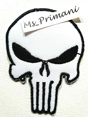 Buy PUNISHER WHITE SKULL Embroidered Iron Sew Patch Symbol Sign Logo Clothes Badge • 2.79£