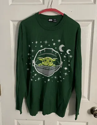Buy Star Wars Grogu Christmas Sweater The Child Baby Yoda Women’s XL Green Ugly Xmas • 39.78£