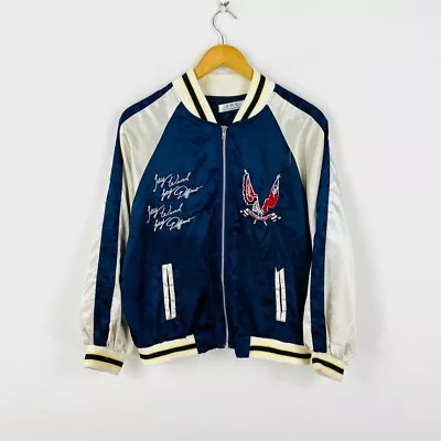 Buy “Stay Weird Stay Different” Embroidered Souvenir Bomber Varsity Jacket Size 10 • 10£