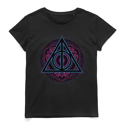 Buy Official Harry Potter Deathly Hallows Neon Women's T-Shirt • 10.79£