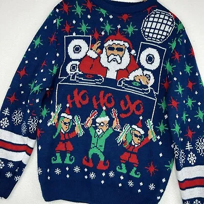 Buy Ugly Christmas Sweater Santa DJ Party Dancing Elf Disco Large December 25 Funny • 18.57£