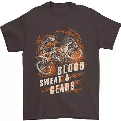 Buy Blood Sweat And Gears Motocross Dirt Bike Mens T-Shirt 100% Cotton • 10.48£