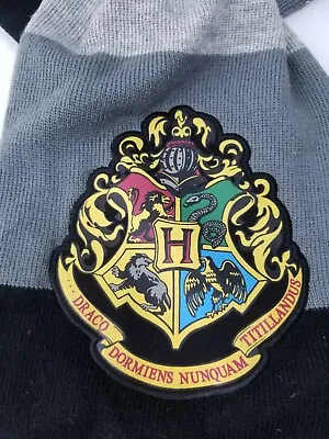 Buy Harry Potter Hogwarts Crest Knit Scarf With Tassels OFFICIAL Merch EUC Slytherin • 14.21£