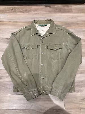 Buy Men’s Vintage Chevignon Conquest Denim Jacket Khaki/Green - Size Large • 5£