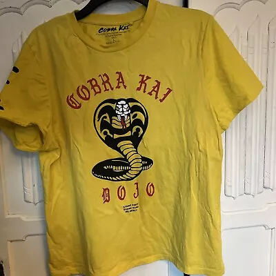 Buy Cobra Kai Men’s Print Logo Snake Yellow T-shirt Size Large • 5£