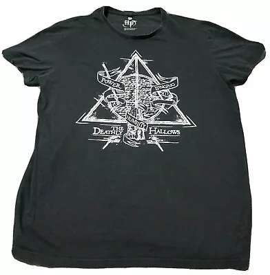 Buy Harry Potter T-Shirt Men's 2XL Black Cotton Deathly Hallows Magic Wizard Movie  • 15.51£