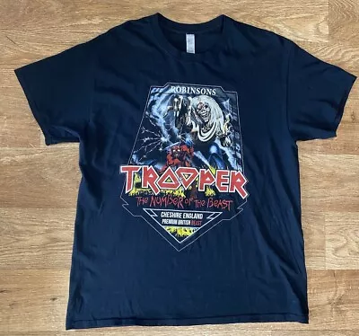Buy Iron Maiden The Trooper Beer T-shirt Black Size Large Rare Print Gildan Beast • 21.65£