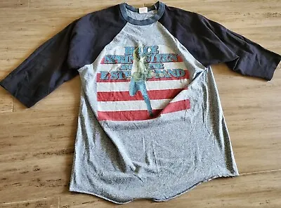 Buy Vtg 80s Bruce Springsteen Born In The USA Tour Concert Raglan T-Shirt Men’s XL • 137.02£