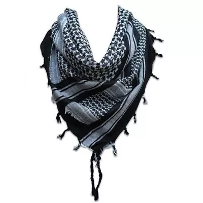 Buy Genuine Cotton Palestinian Freedom Shemagh Scarf Keffiyeh Head Wrap Black & Grey • 13.66£