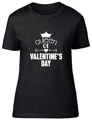 Buy Queen Of Valentine's Day Fitted Womens Ladies T Shirt • 8.99£