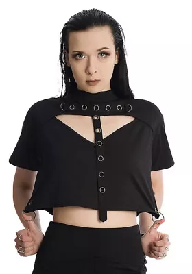Buy Banned Warlock Crop Top Size XL Goth Emo Punk Alternative • 9.99£